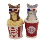 Pacific Giftware Movie Theater 3D Glasses Cats Salt and Pepper Shaker Set, 4 Inch