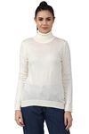 Van Heusen Women's Acrylic Turtle Neck Modern Sweater (VWSWURGBF68114_White_XS)