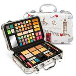 Vokai Makeup Kit Gift Set - Travel Case 41 Eye Shadows 4 Blushes 5 Bronzers 7 Body Glitters 1 Lip Liner Pencil 1 Eye Liner Pencil 2 Lip Gloss Wands 1 Lipstick 5 Concealers 1 Brow Wax 1 Mirror