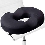 ADOFYS Memory Foam Donut Ring Cushion Pillow For Piles Hemorrhoid Coccyx Sciatic Nerve Pregnancy Tailbone Back Pain Fistula Prostate Post Natal, Surgery Pain Relief Chair And Car Seat (Black)