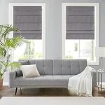 Madison Park Cordless Roman Shades Total Blackout Blinds, Linen-Like Fabric, Energy Efficient Thermal Insulated Roman Shades for Windows Blackout Total Privacy Window Blinds 33x64, Grey