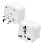 Universal World to Canada/American Outlet Plug Adapter-Type B - 2 Pack, 3 Pin Travel Plug Adapter, International Tourists from European/EU/China/Australia/UK to US Plug Adapter