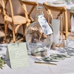 Ginger Ray Recycled Glass Vase Alternative Wedding Guest Book Including 60 Paper Leaves for Messages, Green