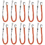 Carivia 10pcs Retractable Tool Lanyards for Hand Tools with Carabiner and Adjustable Loop End, Extendable Length 31.5 "-43.3", Aluminum Screw Lock Carabiner with Shock Cord Stopper
