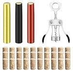 Waltool 91Pcs Wine Wing Corkscrew and #8 Straight Corks Wine Stoppers with PVC Heat Capsules Shrink Caps Set for Wine Cellars Bartenders, Restaurants & Home