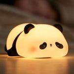 SALUOKE Panda Night Light for Kids: Dimmable Silicone Night Lights, 30Min Timed Touch Night Lamp, Baby Nightlight Wireless with Rechargeable, Decorative Bedroom Lampe - for Children & Toddler