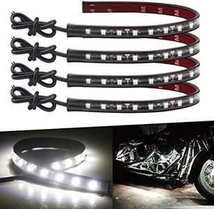 Keiurot 12V Led Light Strip 32CM Waterproof Led Light Strips for Cars Motorcycles Golf Cart Interior & Exterior Marine Boat White Led Strip 12V 5050 18SMD,Pack of 4