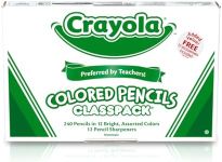 Crayola Coloured Pencil Bulk Classpack, 12 Colours, 240 Count, Arts & Crafts