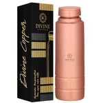 Divine copper King Premium Copper Water Bottle, 99% Pure Copper, Antibacterial, Handcrafted, Best for Gifts, Easy to Clean, Leak-Proof (Regular Pack, King Natural Color)