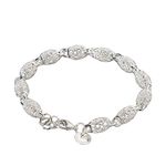 Aland Women's 925 Sterling Silver Hollow Chain Bracelet Charm Wrist Bangle Clasp Gift