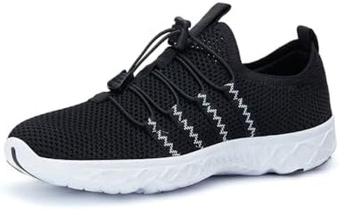 ATHMILE Water Shoes for Men Women Barefoot Hiking Swim River Shoes Adult Lake Pool Aqua Socks Beach Quick Dry for Hiking Surfing Kayaking Sport Accessories Camping Must Haves, A Black, 9 Women/7.5 Men