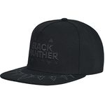 Concept One Marvel Black Panther Baseball Cap, Claw Necklace Snapback Flat Brim Hat, Black, One Size, Black, One Size