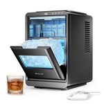 Kilig A-01 Countertop Crescent Ice Maker | 16 Cubes in 15 Mins | 10 Kg/24 H Portable Self-Cleaning Ice Cube Machine with Timer | Crystal-Clear Slow-Melting Ice for Home, Office, Bar & Party – Black