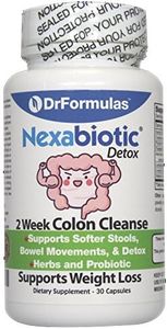 DrFormulas Colon Cleanse Detox Pills for Weight Loss and Health 2 Week Fast & Quick Slimming, 30 Capsules for Women and Men with Probiotic Nexabiotic Probiotics, Diet Supplements (Not Tea)