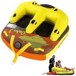 Swonder 3 Person Towable Tube for Boating with Sit & Kneel Positions, Heavy Duty 3 Rider Water Tubes for Boats to Pull for Youth Adult Watersports