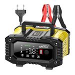 AXVOLT Car Battery Charger,10A 12V/24V Auto Battery Charger Automotive, Smart Large Display Screen, Battery Maintainer for Truck Motorcycle AGM Lawn Mower Boat Lead Acid Battery