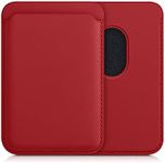 kwmobile Card Holder Compatible with Apple iPhone 16/15 / 14/13 / 12 Series - Magnetic Card Holder - Compatible with MagSafe - Red