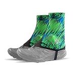 AONIJIE Low Trail Gaiters Ankle Gators Protective Reflective Shoe Covers UV Protection Breathable Sand Prevention for Triathlon Hiking Green L Size