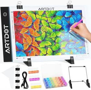 ARTDOT A4 LED Light Pad for Diamond Painting Kits for Adults,Powered by USB and Adjustable Brightnesst Light Board for Diamond Art with Accessories and Tools