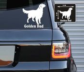 Printbeat Golden retriever dog Dad Vinyl Decals Stickers for Cars, Vans, Trucks, and laptops (White 5x5)