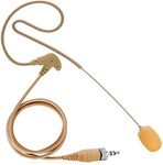 Pyle In-Ear Back Electret Microphone - Professional Mini Portable Omnidirectional Wired Headset Voice Audio Corded Condenser Mic w/ Cable Wire For Sennheiser System or Studio Mixer - Pyle PMEMSN12,Beige