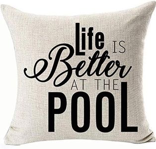 HomeTow Life is Better at The Pool Pillowcases Pillowcovers 18x18inch Removable Two Side Color:Life is Better at The Pool