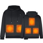 Unisex Heated Hoodies Warm Heated Sweatshirts with Pockets USB Electric Heated Pullovers Thermal Hooded Sweater Tops, Heated Tosp for Women, Mens Heated Hoodies