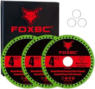 FOXBC 4-1/2 Inch Indestructible Multi-Material Cut Off Disc for Angle Grinders, 7/8" Arbor - 3 Pack