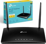 TP-Link N300 4G+Cat 4 LTE Telephony Wi-Fi Router, SIM Slot Unlocked, Records up to 100 minutes of voicemail, No Configuration Required, Removable External Wi-Fi Antennas, UK Plug, Black (TL-MR6500v)