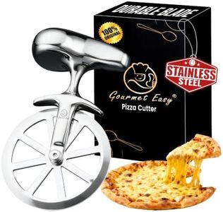 Unicycle Pizza Cutter, Ultra Durable Premium Stainless Steel One-Piece Blade, Mirror Polished No-Wobble Design, Ergonomic Non-Slip Handle, Stylish Cutout Easy to Clean Kitchen Gadgets, 5-Year Warranty