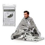 IS IndoSurgicals Emergency Thermal Blanket | Premium Mylar Foil Space Blanket for Survival, Travel & Extreme Cold Protection (5, 140 X 210 cm)