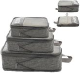 3 Set Compression Packing Cubes Organizers for Travel, Travel Compression Storage Bags Luggage Packing Cubes for Suitcase, Travel Cubes Compression for Packing (Grey)