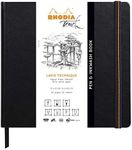 RHODIA TOUCH 116127C - Rigid Pen&Inkwash Book 21x21 cm - 64 pages - Clairefontaine Paper Lavis Technique Uni Blanc 200 g/m - for Drawing in Pencil, Felt Pen, Charcoal, Gouache, Ink
