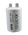 10 Mfd Capacitor for Water Pumps and Motors - (440VAC), White (10 MFD)