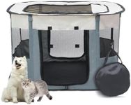 Bdor Dog Playpen, Portable Pet Playpen Tent Cage Kennel with Zipper Top Cover, Cat Kitten Puppy Rabbits Enclosure Crate for Indoor Outdoor Camping Travel, L