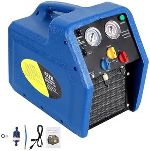 GarveeTech 1HP Refrigerant Recovery Machine, Three-knob self-Cleaning Refrigerant Recovery Machine, 110V 60Hz Recovery Machine HVAC for Vapor Liquid Refrigerant, High-Pressure Protection, Blue