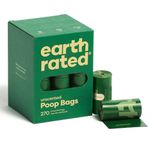 Earth Rated Dog Poop Bags, Guaranteed Leak Proof and Extra Thick Waste Bag Refill Rolls For Dogs, Unscented, 270 Count