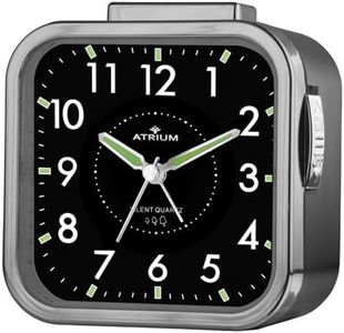 Atrium A530-4 Réveil analogique à quartz, sans tic-tac, alarme puissante, grands chiffres, noir