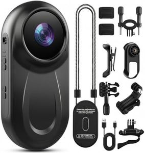 Mini Body Camera 1080P, 512G Thumb Vlogging Cam Hands-Free Recording, Action Camera with 360° Rotate Clip&Magnetic Clip, Wearable Video Recorder for Traveling/Motorcycle(SD Card Not Included) Black