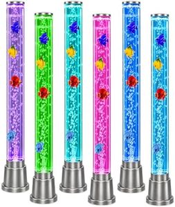 Fish Tank Lava Lamp Bubble Lights Night Light - 6 LED Color Automatic Changing Sensory Tubes Ocean Table Lamp for And Mood Lamps Home Decor Desk Bedroom Gifts Fake Fish Tank - 1.9FT