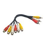 Wyvern Triple RCA Stereo Audio and Video Cable - Male to Dual female / AV Splitter Composite 3 Rca Av Video Audio Cable 0.72 feet (22cm) Wv-av1to2-22