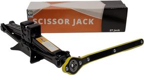 Ellis Excellence Scissor Jack for Lifting Cars - 2 Ton (2T) | Compact, Universal Jacks for Tire Changing, Lifting & Repair | Car Boot Accessories for Drivers, DIY Use & Workshops