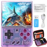 Miyoo Mini Plus Retro Game Console,Portable Handheld Open Source Game Console with Storage Case,3.5" HD Display,Compatible with a Large Variety of Classic Games.(Purple 64G)