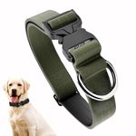 PET PEPPER Premium Dog Collar - Metal Buckle || 1.5" Wide Strap || Protects Dog from Choking || Adjustable Comfortable Dog Belt || Odourless || Gentle on Pet Skin (Green, Medium-Large)