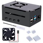 GeeekPi Case for Raspberry Pi 4, Pi 4 Aluminum Case with Fan, Pi 4 Heatsink for Raspberry Pi 4 Model B, Compatible with POE Hat