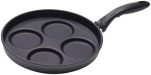 Swiss Diamond 10.25" Nonstick Plett Pan (Swedish Pancake Pan) Aluminum Body, Dishwasher/Oven Safe Plett Pan Grey