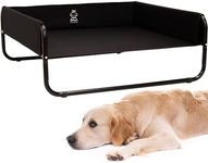 iNap Premium Elevated Dog Bed with Sides, Raised Pet Bed Cooling Camping Cot, Orthopaedic Steel Frame Design - Medium