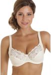 Camille Womens Underwired Lace Full Cup Bra 36C Ivory
