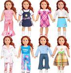 American 18-Inch Doll Clothes, 8 Sets Doll Clothing and Accessories for 18 inch Doll, Baby Doll Dress up Toys for Girls Kids