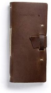 Rustico Leather Fishing Log Book Designed by and for Fishermen. with Template, Records Details of Fishing Trip, Including Date, Time, Location, and Weather Conditions (Dark Brown)